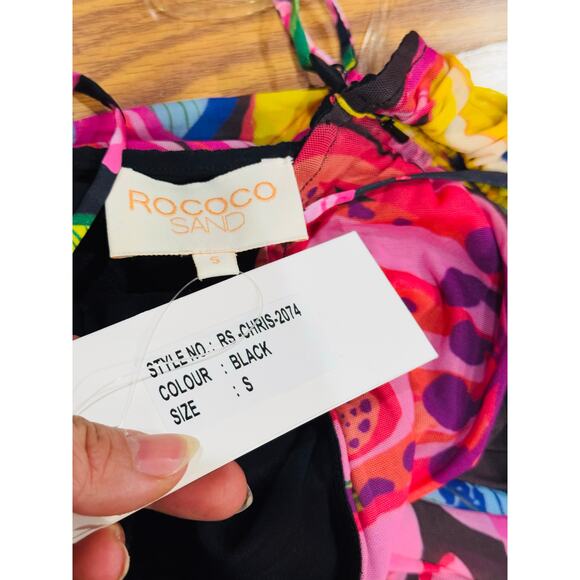 ROCOCO SAND multi floral bodycon Chris Midi Dress small - Picture 3 of 14